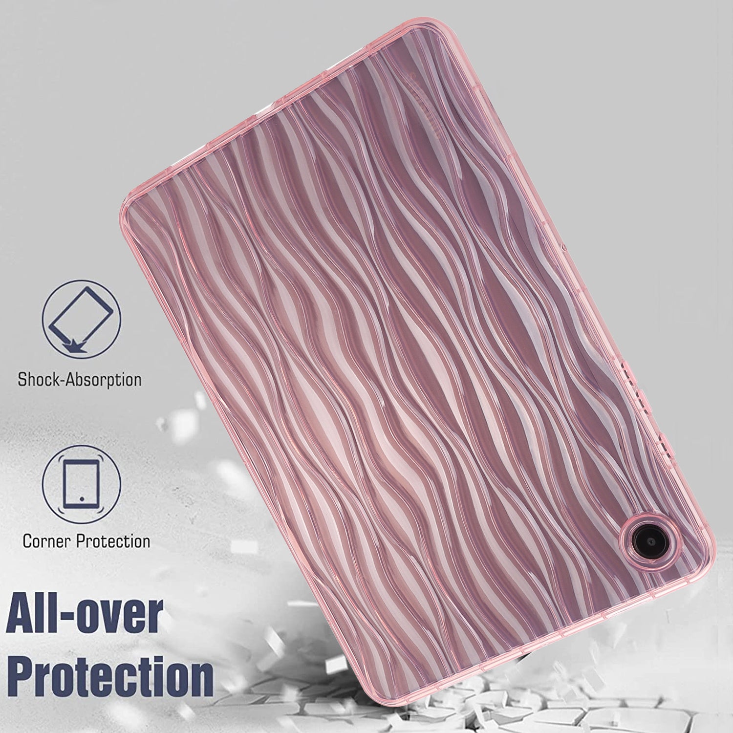 For Samsung Galaxy Tab A8 (2021) X200 Tab A8 (2022) Wave Texture Protective Cover Clear TPU Tablet Case For Samsung Galaxy Tab A8 (2021) X200 Tab A8 (2022) Wave Texture Protective Cover Clear TPU Tablet Case